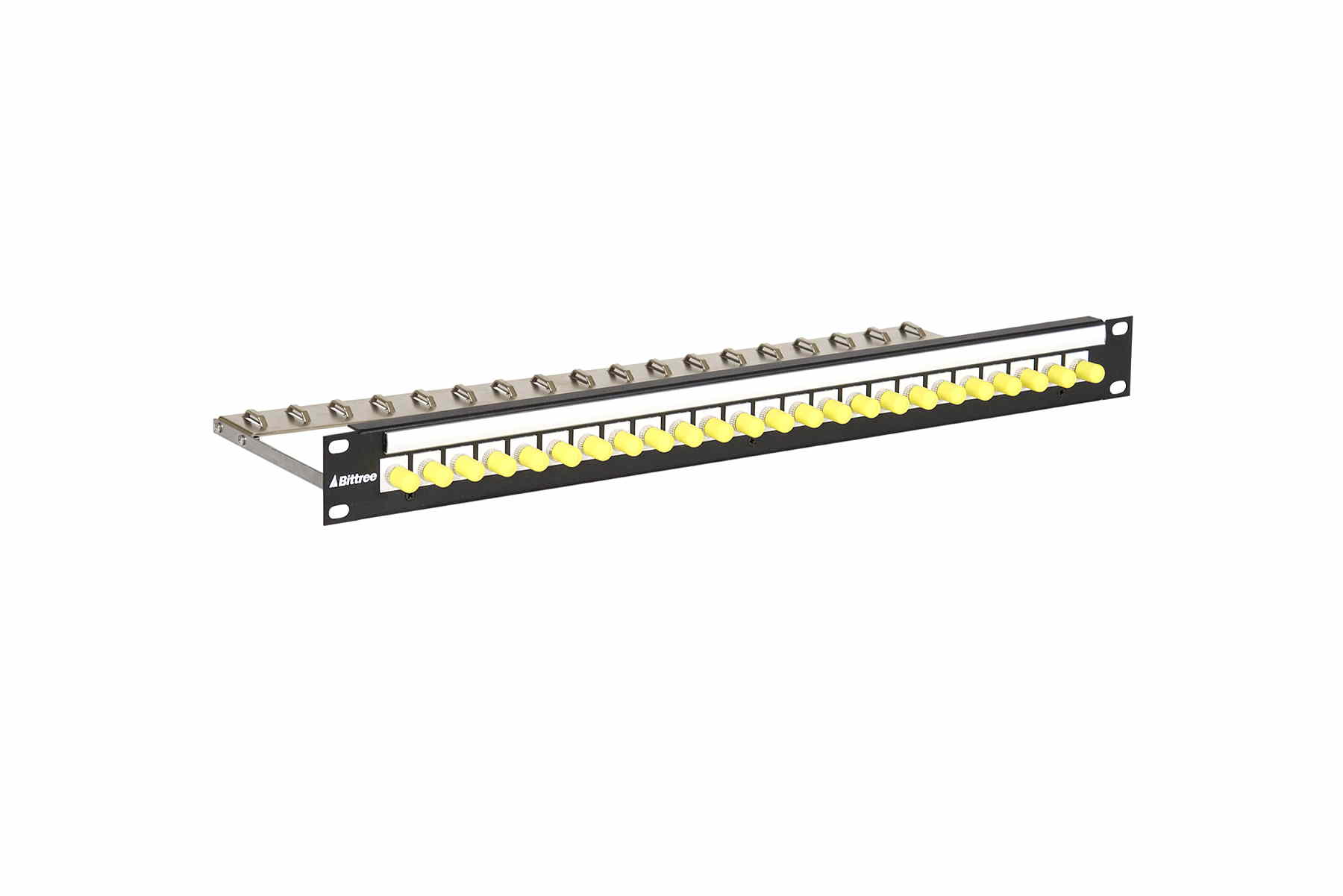 DSKP124B-ST 1RU 1x24 ST to ST Simplex Fiber Modular Keystone Panel-032  DSKP124B-ST 1RU 1x24 ST to ST Simplex Fiber Modular Keystone Panel-032