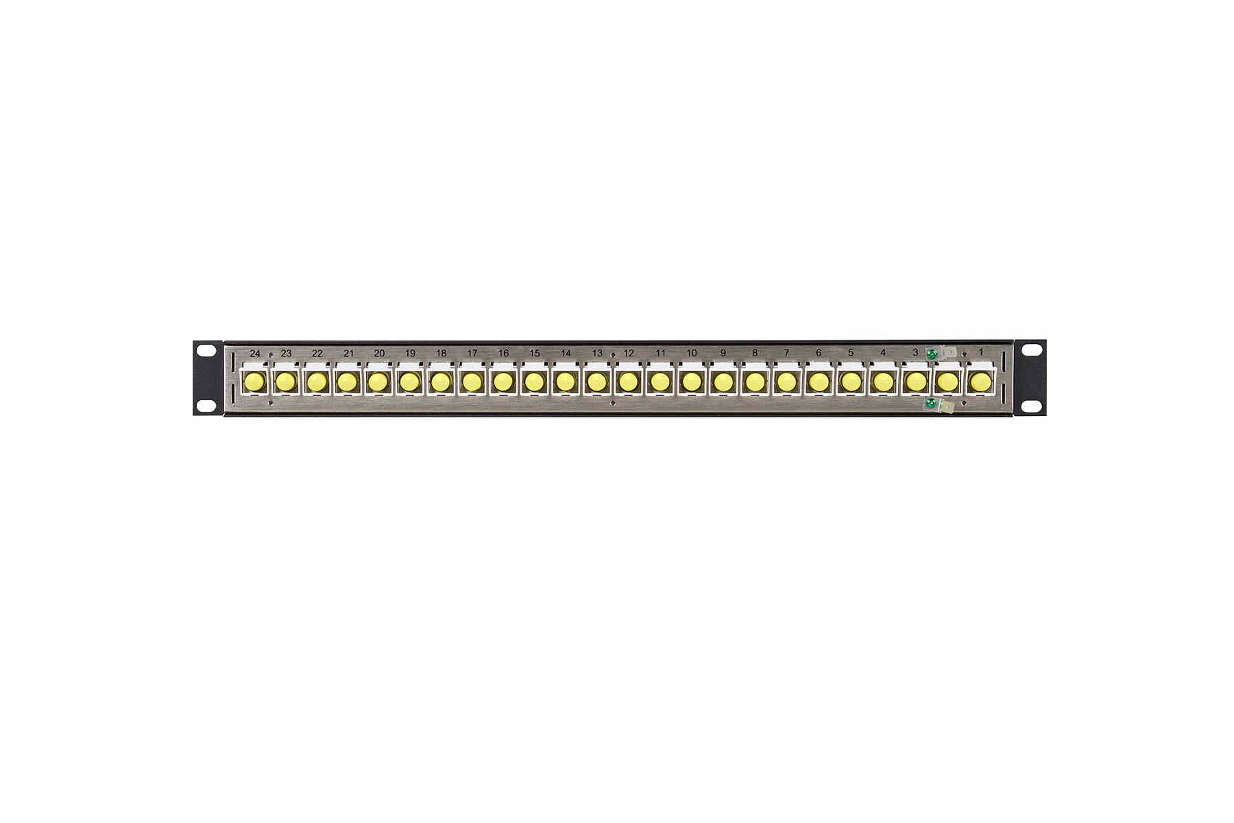 DSKP124B-ST 1RU 1x24 ST to ST Simplex Fiber Modular Keystone Panel-034  DSKP124B-ST 1RU 1x24 ST to ST Simplex Fiber Modular Keystone Panel-034