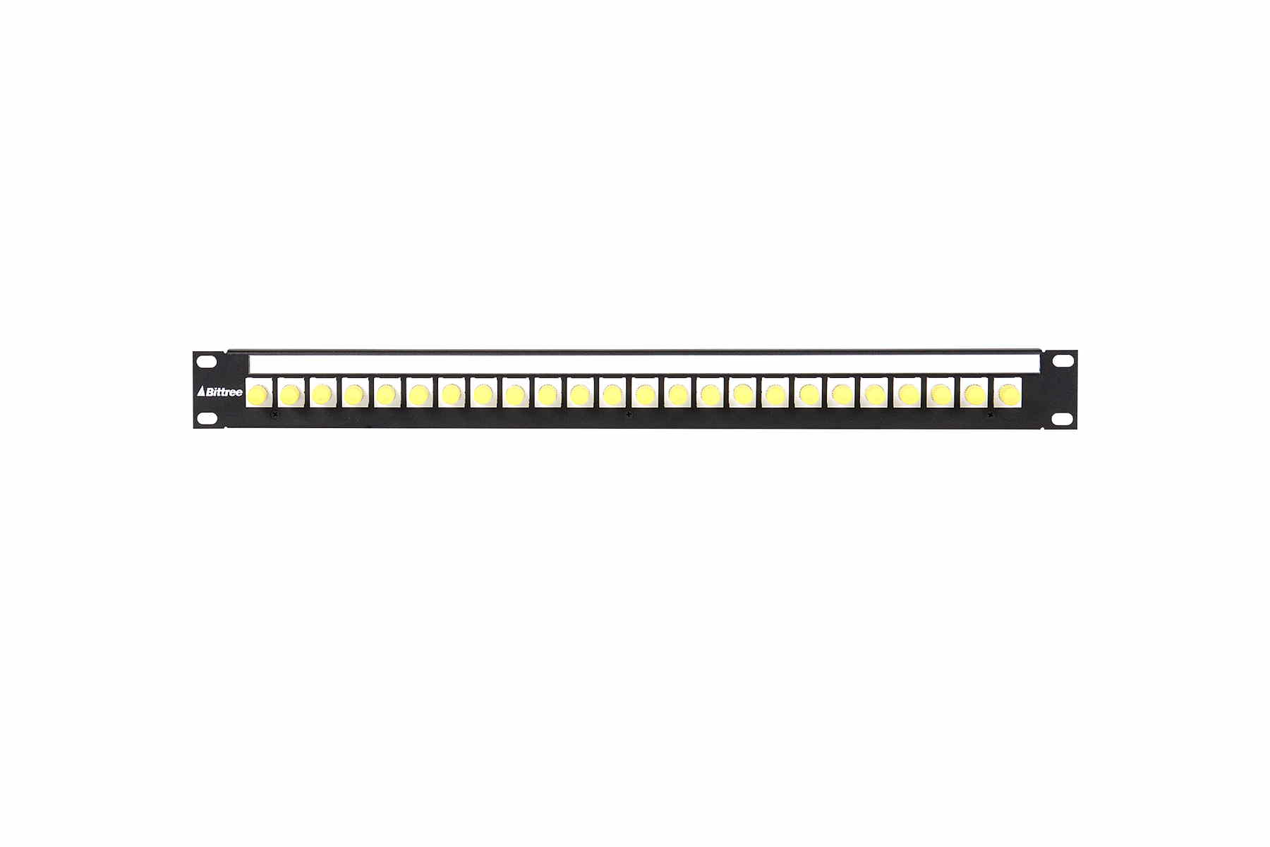 DSKP124B-ST 1RU 1x24 ST to ST Simplex Fiber Modular Keystone Panel-033  DSKP124B-ST 1RU 1x24 ST to ST Simplex Fiber Modular Keystone Panel-033