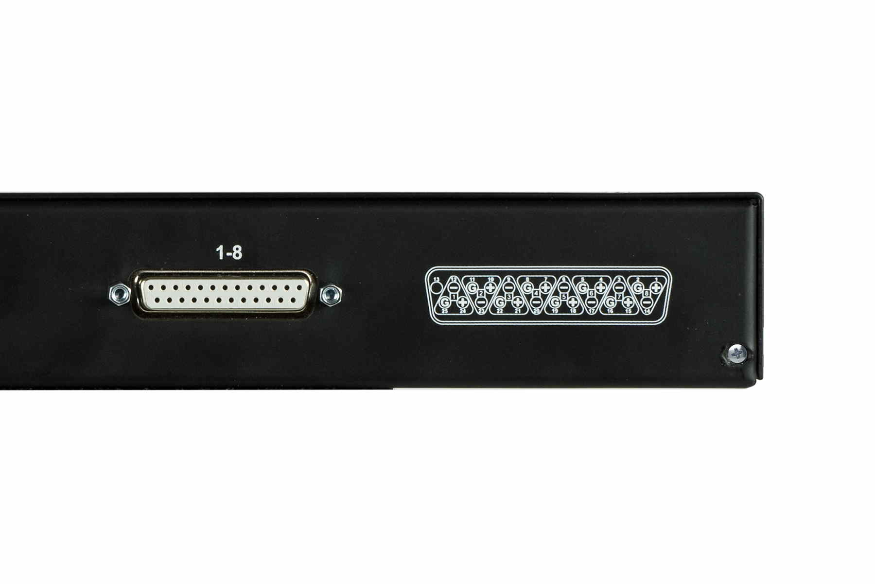 PS16DB25QXF 1x16 1RU to DB-25 Pass Through Patchbay-006